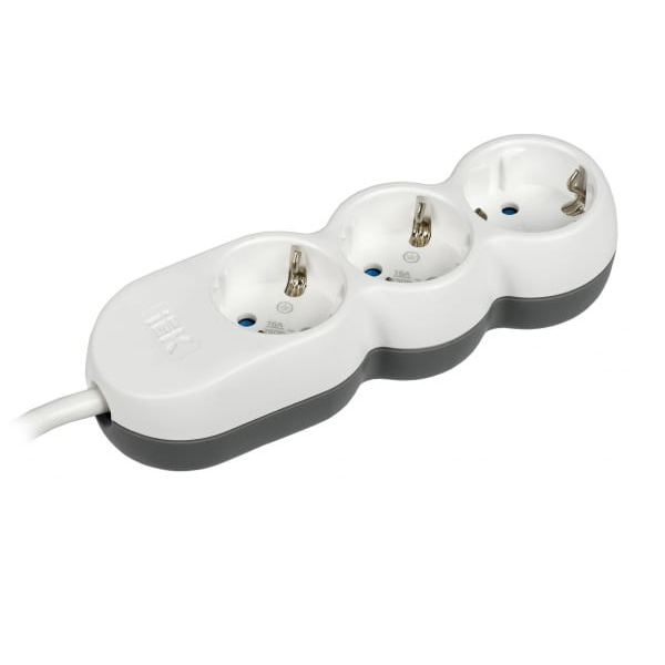 Удлинитель IEK WYP53-16-03-D15-Z 3х1.5м с заземл. 16А IP20 Uno У03 2P+PE 250В 3х1.5
