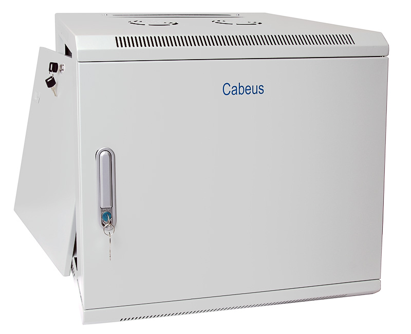 Шкаф настенный 19, 9U Cabeus SH-05F-9U60/35m 600x350x501mm (ШхГхВ) дверь металл