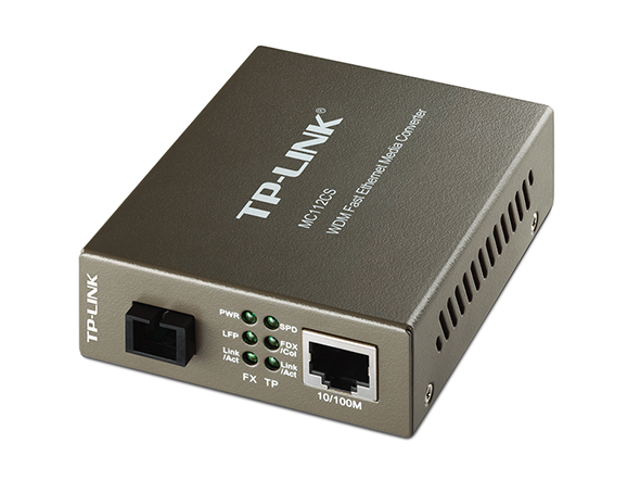 Медиа-конвертер TP-LINK MC112CS 1xUTP 10/100, 1xSC, SM, Tx:1310nm, Rx:1550nm, 20km
