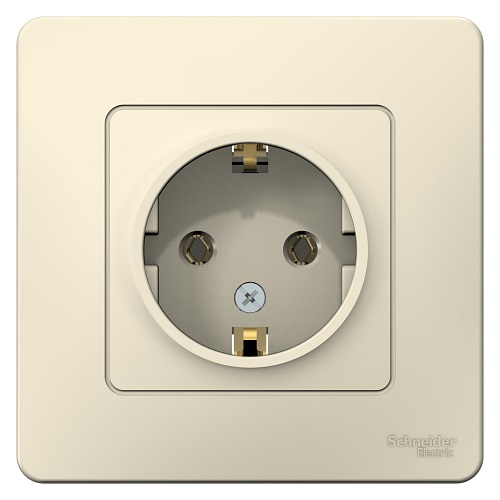 Розетка Schneider Electric BLNRS001012 с/з без шторок, 16А, 250В Молочная внутр