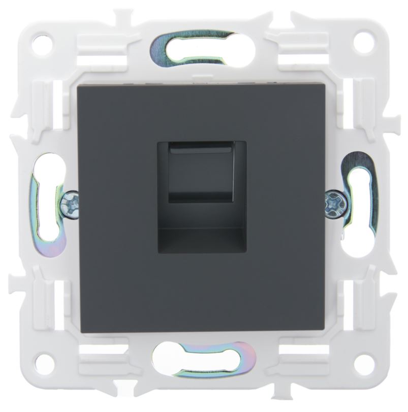Розетка компьютерная IEK SK-K10-1-K53 SKANDY RJ45 кат.5E SK-K01G Графит