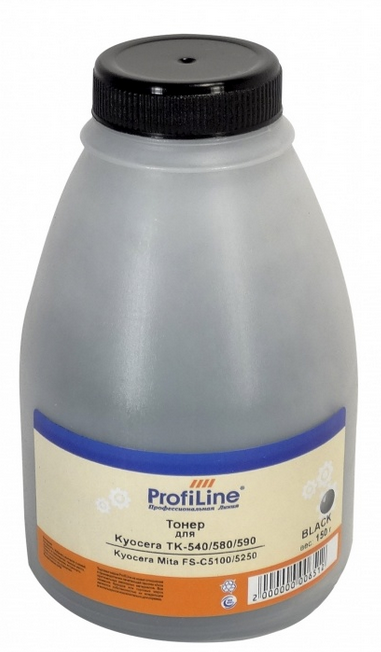 Тонер ProfiLine PL-150-TNR-TK-540/580/590 PL_TNR_W407_BK_150_B  Black для принтеров Kyocera Mita FS-C5100/5250/TASKalfa 250ci/300ci 150 гр (W407) Prof
