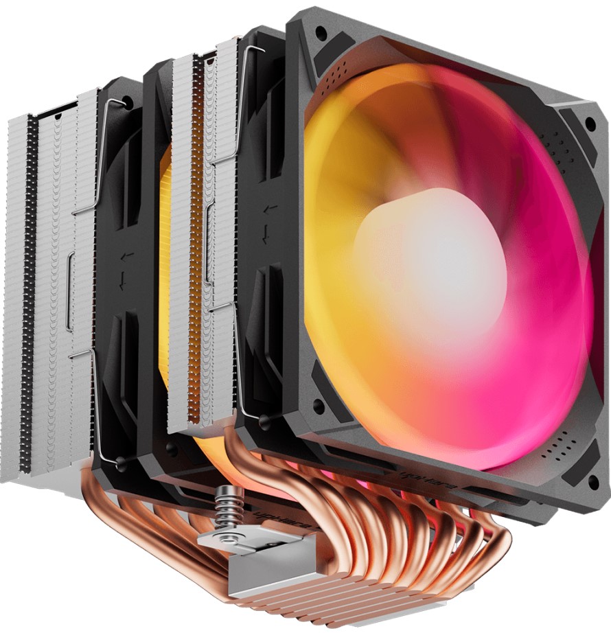 Кулер upHere D8SEC 8HPx6mm, 280W TDP, 2x120mm ARGB fans, 600-1600rpm, 68.2 CFM, 25dBA, black