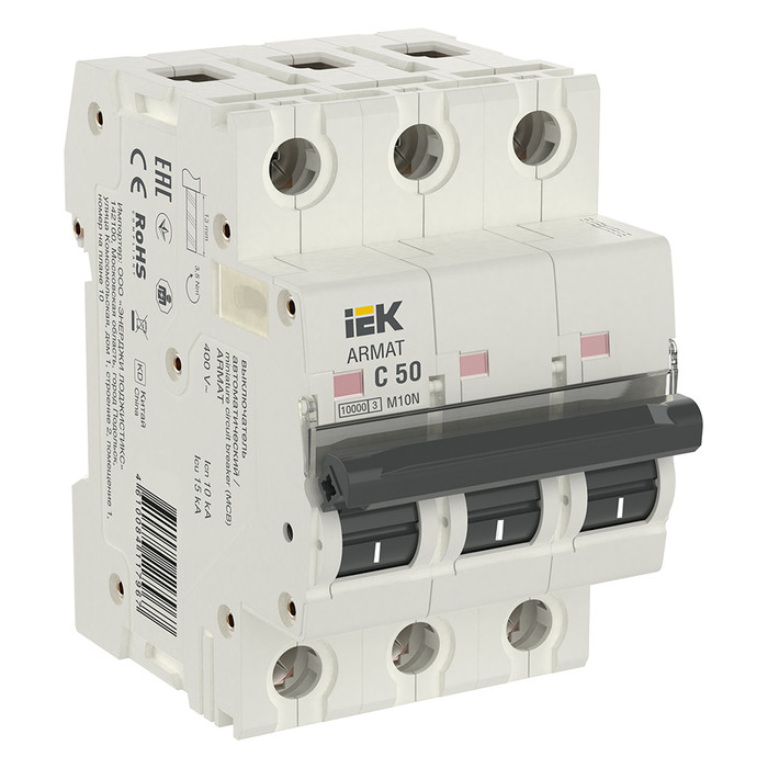 Автоматический выключатель IEK AR-M10N-3-C050 ARMAT M10N 3P C 50А