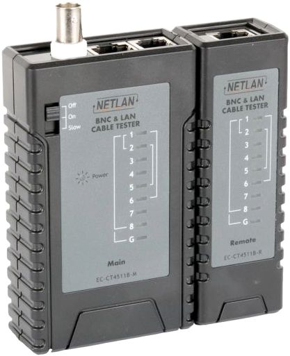 Анализаторы, тестеры LAN  Xcom-Shop Кабельный тестер Netlan EC-CT4511B UTP/STP, RJ45, RJ12, RJ11, BNC