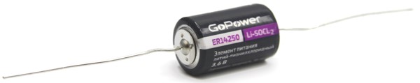 Батарейка GoPower 00-00015330 14250 1/2AA PC1 Li-SOCl2 3.6V с выводами