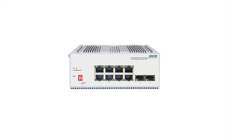 Коммутатор неуправляемый ORIGO OI2210P/185W/A1A 8x1000Base-T PoE, 2x1000Base-X SFP, PoE Budget 185W, Surge 4KV, -40 to 75°C