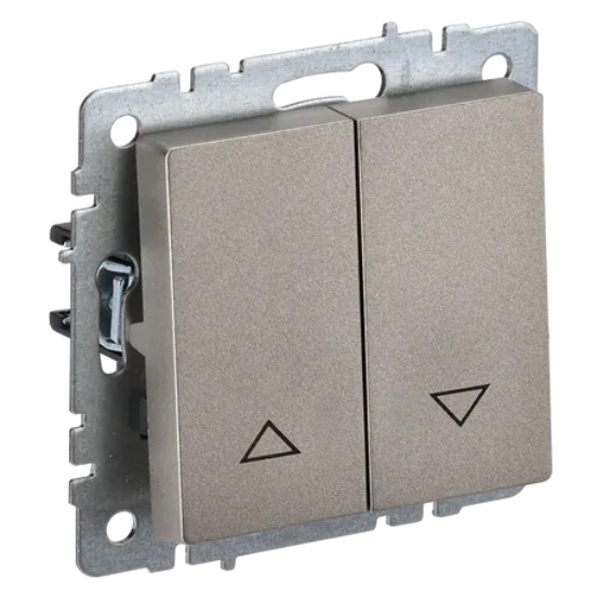 Выключатель двухклавишный для жалюзи IEK BR-V15-0-10-K37 BRITE 10А ВС10-1-5-БрШ Шампань
