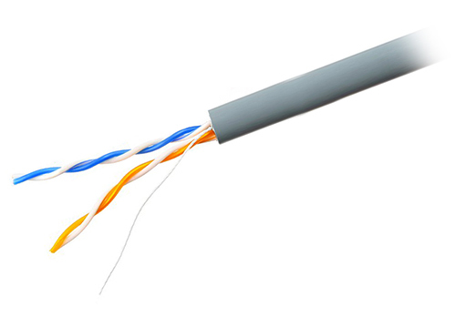 Кабель витая пара U/UTP 5e кат. 2 пары SkyNet CSL-UTP-2-CU/100 25AWG(0.46 мм), медь, одножильный (solid), внутренний, PVC, серый, уп/100м ''Light''