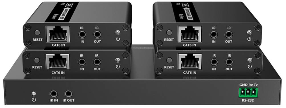 Разветвитель LENKENG LKV724P 1*4 HDMI по витой паре CAT6/7 до 40/70 м, 4K, RS232, ИК