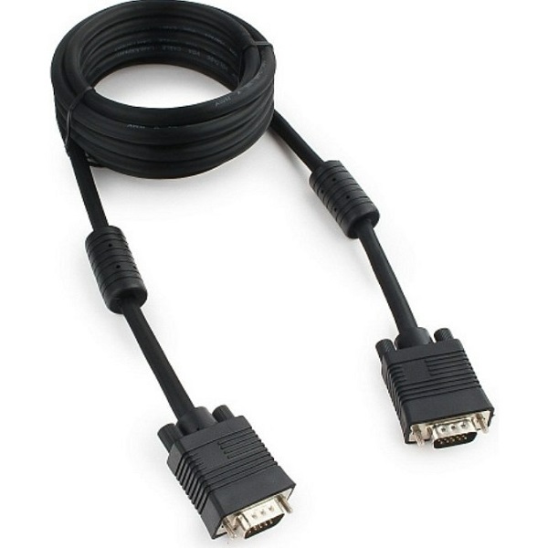 Кабель интерфейсный VGA-VGA Gembird 15M/15M CC-PPVGA-20M-B 20м, D-sub, черный, тройной экран, феррит.кольца, пакет