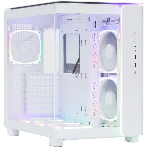 Корпус ATX Montech KING 95 PRO WHITE без БП, боковая панель из закленного стекла, 2*USB 3.2, USB Type-C, audio