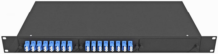Кросс оптический стоечный TopLAN КРС-Top-1U-32LC/U-OS2-BK 19, 32 LC/UPC адаптера, одномодовый, 1U, черный, укомплектованный