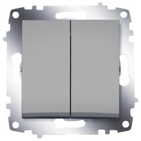 Выключатель ABB 619-011000-202 Cosmo двухклавишный, 10А, 250В, IP20 (алюминий)