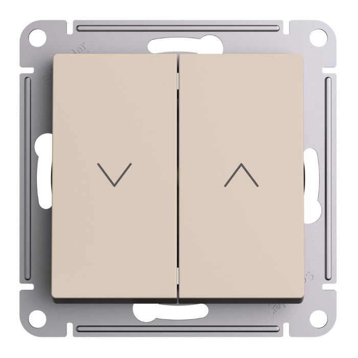 Выключатель двухклавишный для жалюзи Systeme Electric ATN001219 AtlasDesign 2х сх.4, 10А, мех., Песочный
