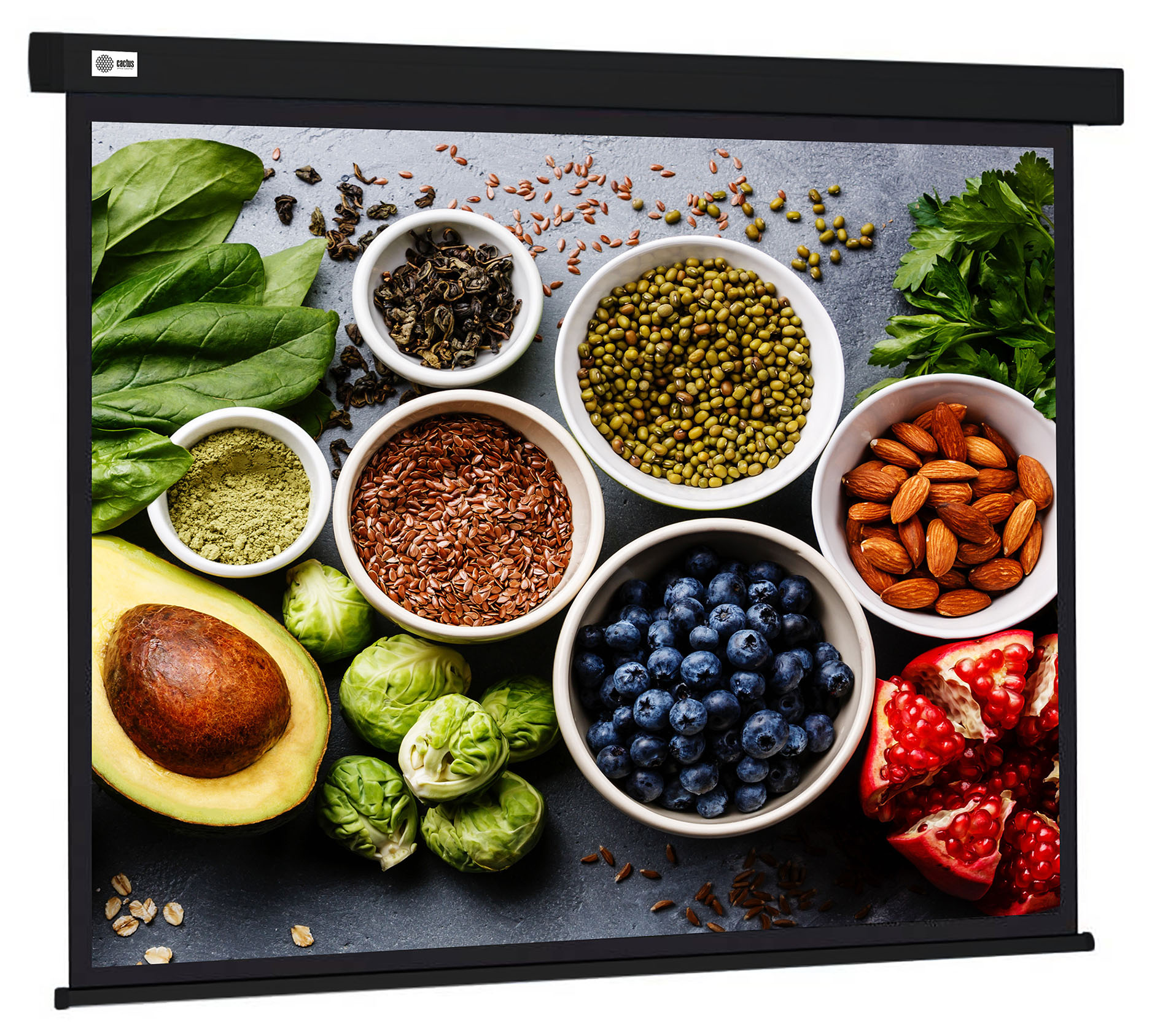 Экран Cactus CS-PSW-187X332-BK 187x332см wallscreen 16:9 настенно-потолочный рулонный черный