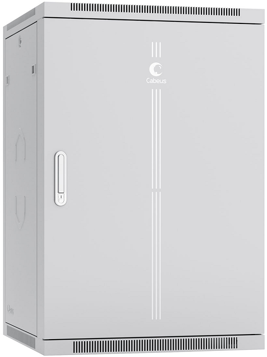 Шкаф настенный 19, 18U Cabeus SH-05F-18U60/60m-R 600x600x901mm (ШхГхВ) дверь металл, цвет серый (RAL 7035)