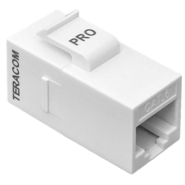 Адаптер проходной EKF TRP-INLC-KSTN-6UTP-WH TERACOM PRO Cat.6 неэкран. RJ45-RJ45 тип Keystone белый