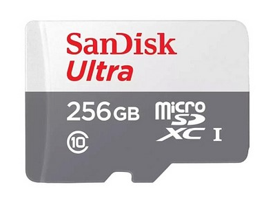 Карта памяти 256GB SanDisk SDSQUNR-256G-GN3MN Ultra microSDXC C10 U1 UHS-I 100MB/S, без адаптера