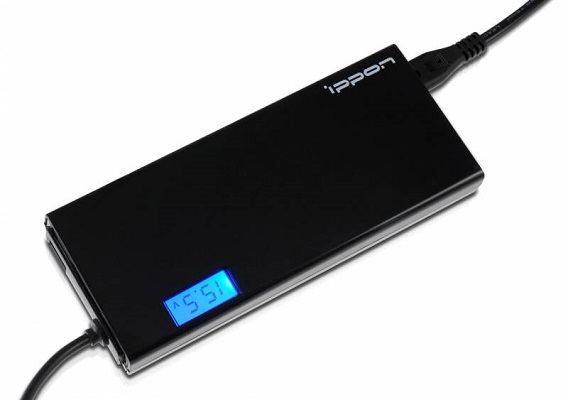 Адаптер питания для ноутбука Ippon SD90U BLACK автоматический 90W 15V-19.5V 10-connectors 1xUSB 2.1A от бытовой электросети LСD индикатор