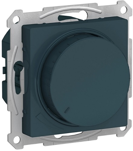 Светорегулятор Systeme Electric ATN000823 AtlasDesign поворотно-нажимной LED, RC, 400Вт, механизм, Изумруд