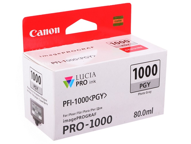 Картридж Canon PFI-1000PGY 0553C001 для PRO1000, фото серый (80 ml)