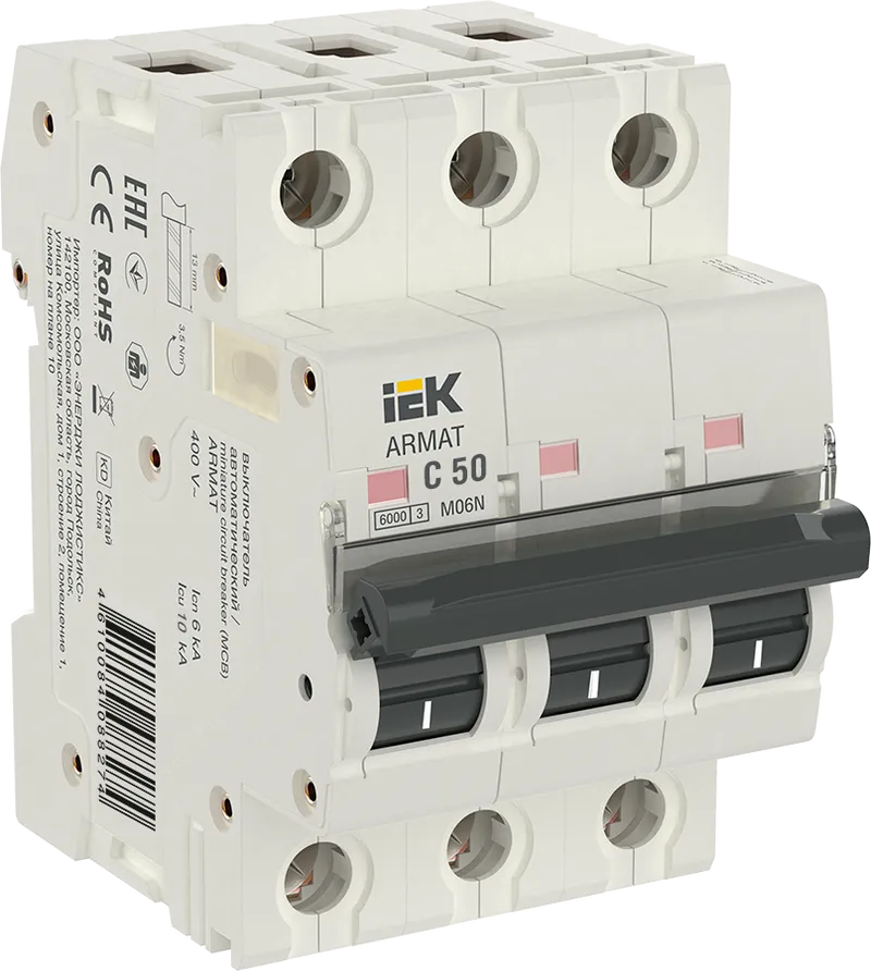 Автоматический выключатель IEK AR-M06N-3-C050 ARMAT M06N 3P C 50А