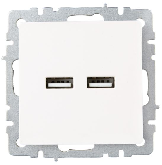 Розетка USB IEK BR-U21-D31-K36 BRITE тип A+тип A 3,1А РЮ10-1-БрЖ Жемчужный