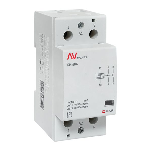 Контактор модульный EKF km-av-2-40-20-230V КМ 40А 2NО 230VAC (2 мод.) AVERES