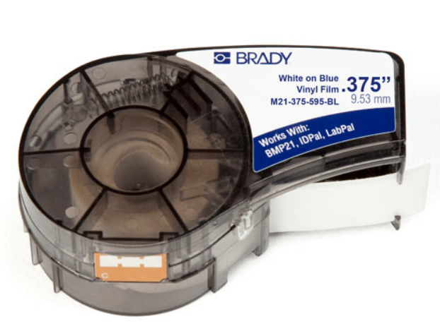 Лента красящая Brady M21-375-595-BL brd142806 9.53mm/6.4m винил, белый на синем