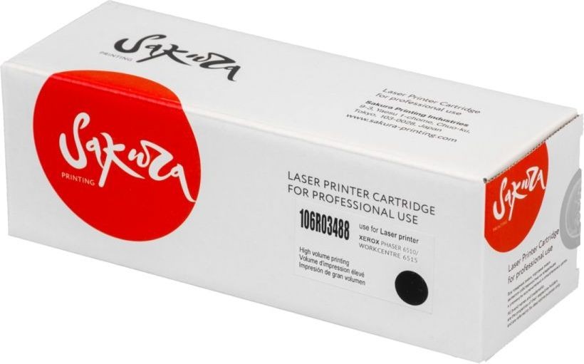 Картридж Sakura SA106R03488 для Xerox Phaser, WC, черный, 5500 к.