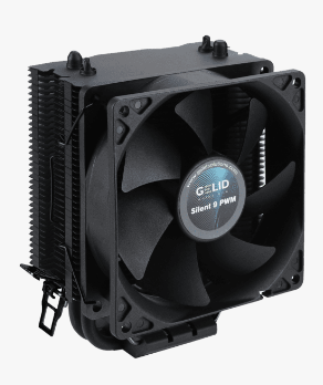 Кулер GELID BlackFrore LGA775/1366/2011/2066/115x/1200/AM2/AM2+/AM3/AM3+/AM4/AM5/FM1/FM2/FM2+ (900-2000 об/мин, 20 дБА, 37,9CFM, 4-Pin PWM, черный)