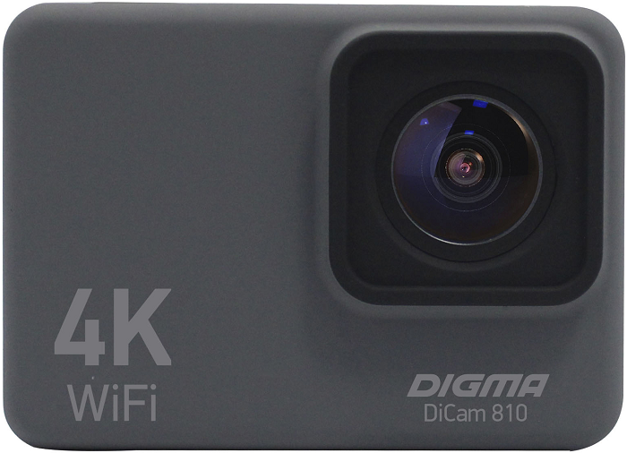 Экшн камеры  Xcom-Shop Экшн-камера Digma DiCam 810 DC810 4K, WiFi, серая