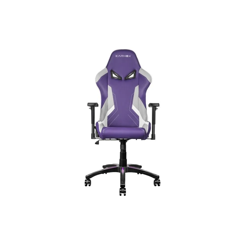 Кресло KARNOX HERO Helel Edition KX800109-HE бело-фиолетовое, ткань, поясничная поддержка, нейлоновая крестовина, до 95кг, механизм качания