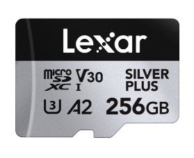 Карта памяти MicroSDXC 256GB Lexar LMSSIPL256G-BNANG Professional SILVER PLUS UHS-I U3 V30 A2, 205/150MB/s (SD адаптер)