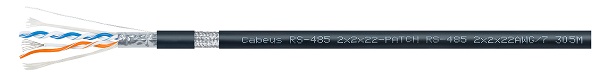 Кабель интерфейсный Cabeus RS-485 2x2x22AWG/7 многожильный (patch), для внутренней и внешней прокладки, PVC, 305м