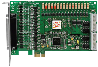 Плата ICP DAS PEX-730A CR PCI Express, 32-channel isolated digital I/O & 32-channel TTL digital I/O board. (current sourcing) (RoHS)Includes one CA-40