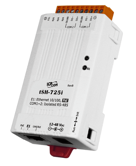 Преобразователь ICP DAS tSH-725i CR Tiny Serial Port Converter with PoE and 2 Isolated RS-485 Ports (RoHS)