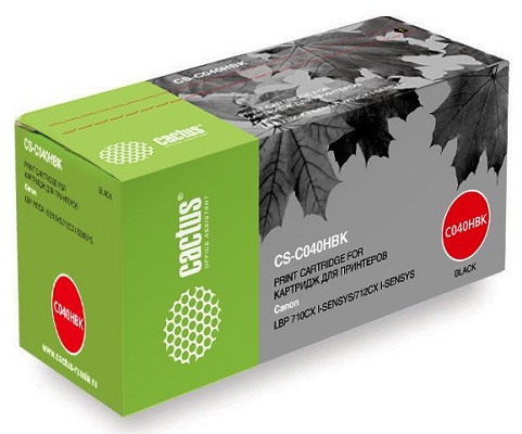 Тонер-картридж Cactus CS-C040HBK для Canon LBP 710CX/712CX, черный (12500стр.)