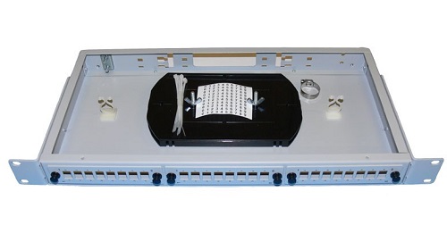 Кросс оптический стоечный Vimcom СКРУ-1U19-A8/16-LC 1U 19 8 портов (расширяется до 16) LC, с заглушкой ,со сплайс пластиной (без пигтейлов и проходны