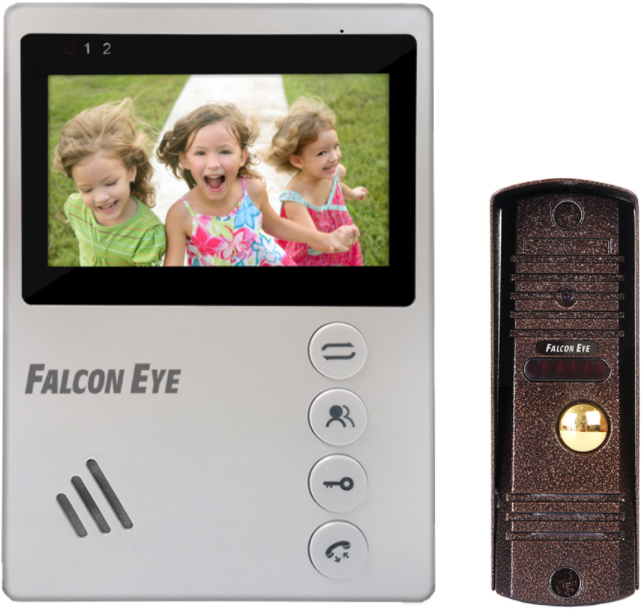 Комплект Falcon Eye KIT- Vista видеодомофон: дисплей 4 TFT + Вызывная видеопанель: накладная, 4х проводная, с ИК подветкой