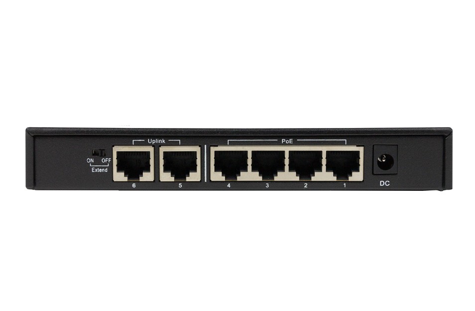 Коммутатор неуправляемый ORIGO OS1206P/60W/A1A 6x100Base-TX (4x100Base-TX PoE), PoE Budget 60W, Long-range PoE up to 250m, metal case