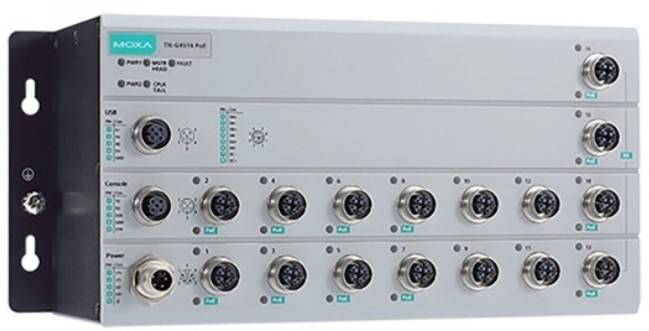 Коммутатор управляемый MOXA TN-G4516-8GPoE-2XGPoE-2XGTXBP-WV-CT-T L2 8*100/1000 BaseT(X) Ethernet c PoE+, 4*100/1000BaseT(X), 2*10GbE PoE+, 2*10GbE с