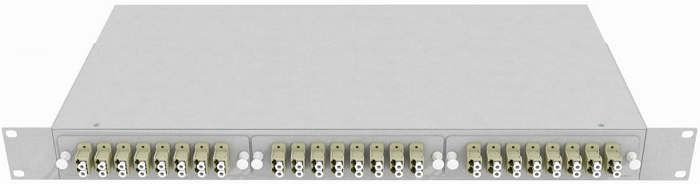Кросс оптический стоечный TopLAN КРС-Top-1U-48LC/U-OM2-GY 19, 48 LC/UPC адаптеров, многомодовый (50/125), 1U, серый, укомплектованный