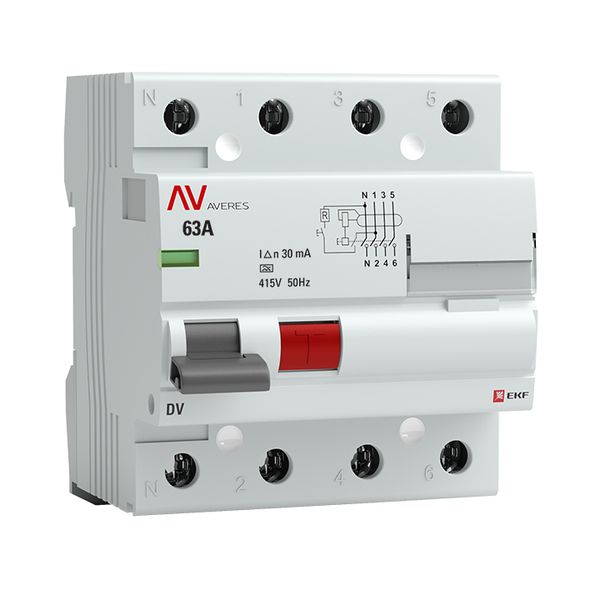 УЗО EKF rccb-4-63-30-a-av DV 4P 63А/ 30мА (A) AVERES