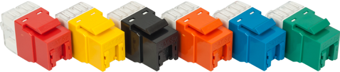 Модуль Lanmaster LAN-OK45U6/180P-OR Keystone, RJ45, кат.6, UTP, 180 градусов, со встроенной шторкой, оранжевый