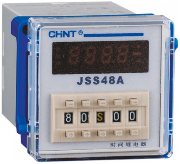 Реле времени CHINT 300084 JSS48A 8-контактный одно групповой переключатель многодиапазонной задержки питания AC/DC100V~240V