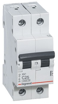 Автоматический выключатель Legrand 419699 двухполюсный RX3 4,5 кА C 25 А