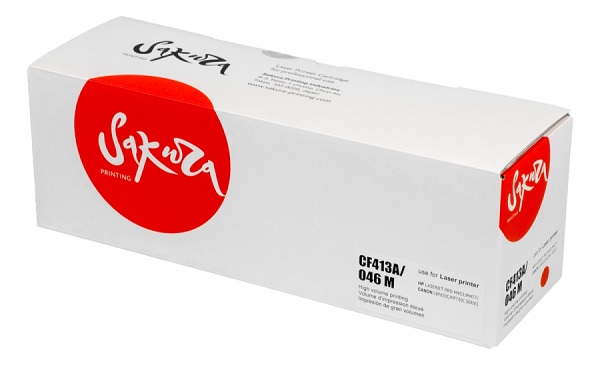 Картридж Sakura SACF413A/046M для HP и Canon, пурпурный, 2300 к.