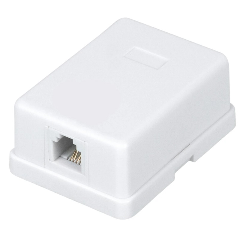 Розетка настенная Cabcoil CC-RJ12-WH-1 телефонная RJ12 (6P4C), 1 порт, белая